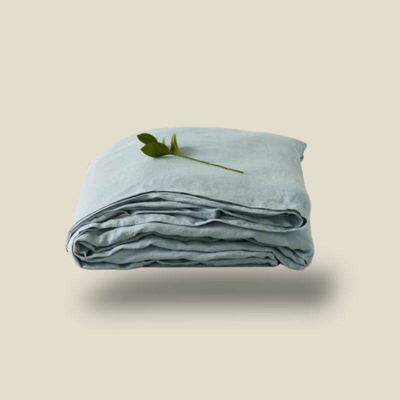 Breathable Pure Linen Sheets for Luxurious Home Comfort and Style Stone Blue