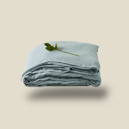Breathable Pure Linen Sheets for Luxurious Home Comfort and Style Stone Blue