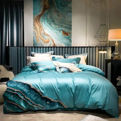 Egyptian Cotton Duvet Cover | Soft, Stylish Bedding for Home Decor Aqua Blue