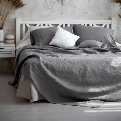 Breathable Pure Linen Sheets for Luxurious Home Comfort and Style Dark Grey
