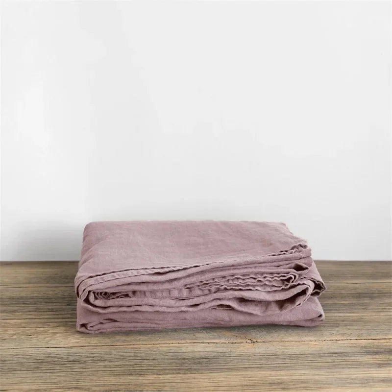 Breathable Pure Linen Sheets for Luxurious Home Comfort and Style Violet Grey